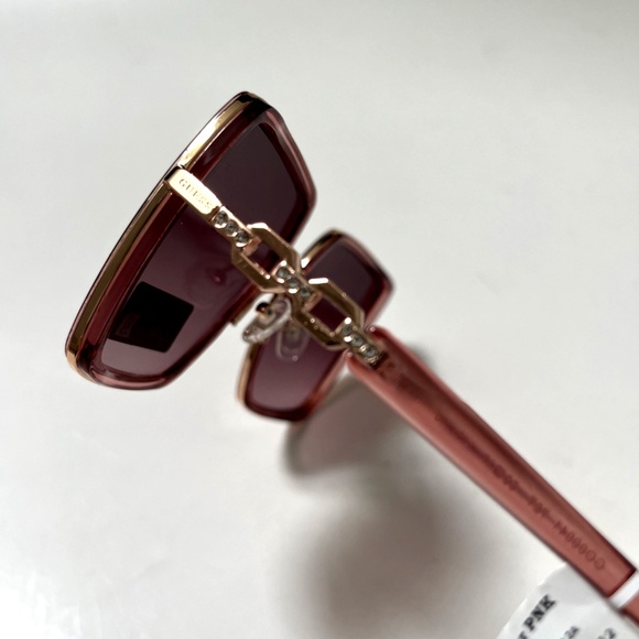 New Original GUESS Oversized Square Sunglasses GO00041 Clear Acetate Pink main image 6